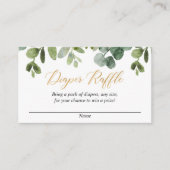 Eucalyptus gouden baby shower luier verloting kaar informatiekaartje (Voorkant)