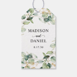 Eucalyptus Gouden Bladeren Bruiloft Cadeaulabel