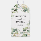 Eucalyptus Gouden Bladeren Bruiloft Cadeaulabel (Achterkant)