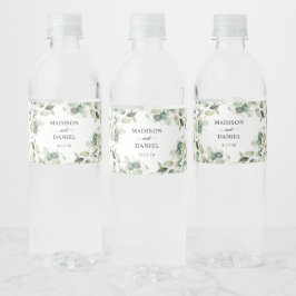Eucalyptus Gouden Bladeren Bruiloft Waterfles Etiket