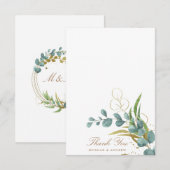 eucalyptus gouden bladeren trouw bedank kaart (Voorkant / Achterkant)