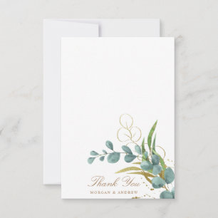 eucalyptus gouden bladeren trouwkaart bedankt
