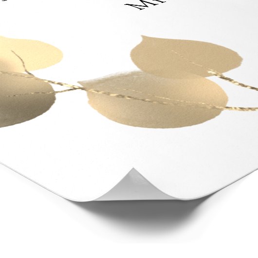 Eucalyptus gouden bruiloft poster (Hoek)