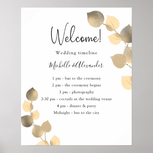 Eucalyptus gouden bruiloft poster (Voorkant)