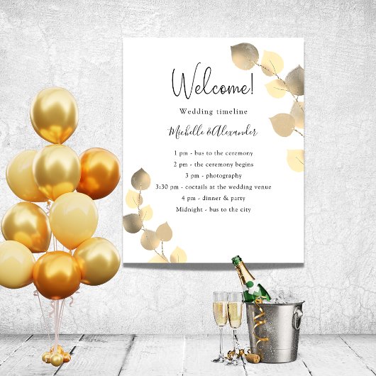 Eucalyptus gouden bruiloft poster