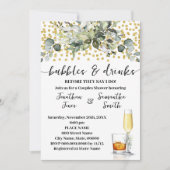 Eucalyptus Gouden Bubbels & Drinken Vrijgezellenfe Kaart (Voorkant)