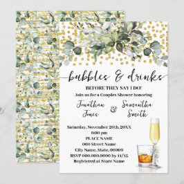 Eucalyptus Gouden Bubbels & Drinken Vrijgezellenfe Kaart