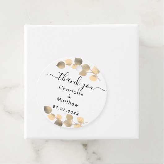 Eucalyptus gouden dank je trouwfeest bedankjes labels (In situ)