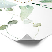 Eucalyptus Gouden Frame Bruidsaandeel Welkomstbord Poster (Hoek)