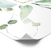 Eucalyptus Gouden Frame Bruidsdouche Welkomstbord Poster (Hoek)