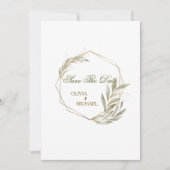 Eucalyptus Gouden Geometrisch Frame Bewaar de Datu Kaart (Voorkant)