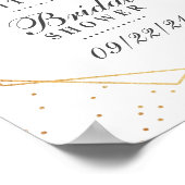 Eucalyptus Gouden Geometrische Bruiloftsborrel Poster (Hoek)