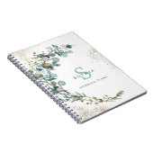 Eucalyptus Gouden Glitter Botanische Trouw Notitieboek (Rechterzijde)