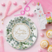 Eucalyptus gouden glitter bruiloft papieren bordje (Feest)