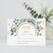 Eucalyptus Gouden Glitter - Green Wedding RSVP 1 (Staand voorkant)