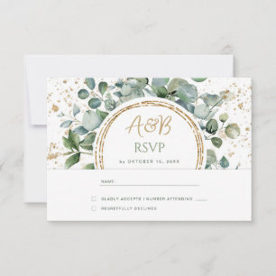 Eucalyptus Gouden Glitter - Green Wedding RSVP 1