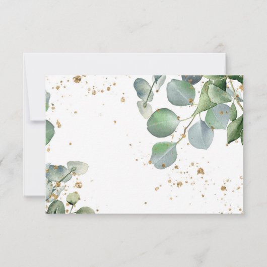 Eucalyptus Gouden Glitter - Green Wedding RSVP 2 (Achterkant)