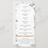 Eucalyptus Gouden Glitter - Groen Trouwprogramma (Achterkant)