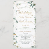 Eucalyptus Gouden Glitter - Groen Trouwprogramma (Voorkant / Achterkant)