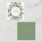 Eucalyptus Gouden Glitter - Groene bruiloft Notitiekaartje (Voorkant / Achterkant)
