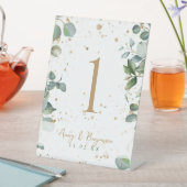 Eucalyptus Gouden Glitter - Groene bruiloft Reclamebord Met Voetstuk (Insitu)