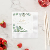 Eucalyptus Gouden Glitter - Groene bruiloft Servet (Insitu)