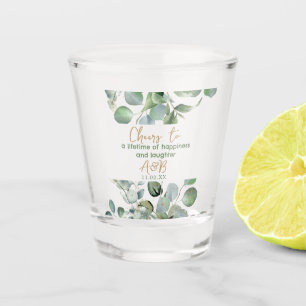Eucalyptus Gouden Glitter - Groene bruiloft Shot Glas