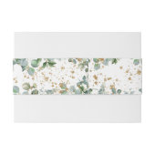 Eucalyptus Gouden Glitter - Groene bruiloft Uitnodigingen Wikkel (Achterkant Voorbeeld)