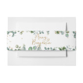 Eucalyptus Gouden Glitter - Groene bruiloft Uitnodigingen Wikkel (Voorkant Voorbeeld)