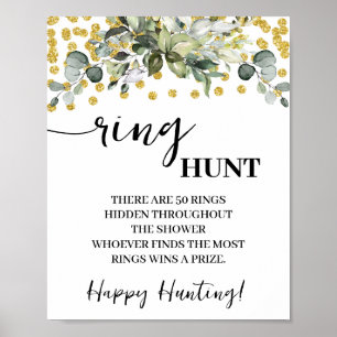 Eucalyptus Gouden Glitter Ring Hunt Douche Spel Te Poster