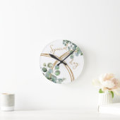 Eucalyptus gouden glitter ronde klok (Huis)