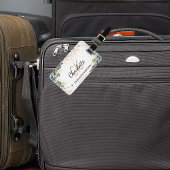 Eucalyptus gouden glitters monogram naam bagagelabel