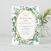 Eucalyptus Gouden Groene Vrouwen Verjaardagsfeestj Kaart (Staand voorkant)