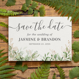 Eucalyptus Gouden Huwelijk Save the Date Aankondigingskaart