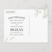 Eucalyptus Gouden Huwelijk Save the Date Aankondigingskaart (Achterkant)