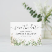 Eucalyptus Gouden Huwelijk Save the Date Aankondigingskaart (Staand voorkant)