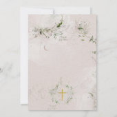 Eucalyptus Gouden Kruis Krans Meisje Doop Kaart (Achterkant)