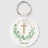 Eucalyptus Gouden Kruis Sleutelhanger (Achterkant)