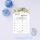 Eucalyptus gouden naam die Spice Shower Game Kaart (Enkel)