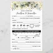 Eucalyptus Gouden Note voor Paar Bruiloft Spel Kaa Flyer (Voorkant)