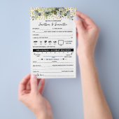 Eucalyptus Gouden Note voor Paar Bruiloft Spel Kaa Flyer (Hand)