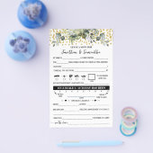 Eucalyptus Gouden Note voor Paar Bruiloft Spel Kaa Flyer (Enkel)