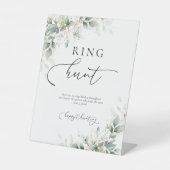 Eucalyptus gouden ring jacht teken reclamebord met voetstuk (Voorkant)