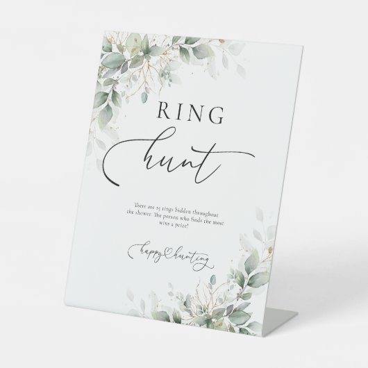 Eucalyptus gouden ring jacht teken reclamebord met voetstuk (Voorkant)