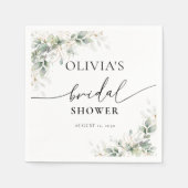 Eucalyptus gouden Vrijgezellenfeesten servet (Voorkant)