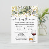 Eucalyptus Gouden Whiskey en Wijn Koppels Douche Kaart (Staand voorkant)