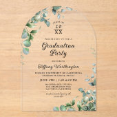 Eucalyptus Graduation Party Acryl Uitnodigingen (Voorkant)