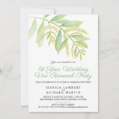 Eucalyptus green 1e bruiloft vow-verlenging kaart (Voorkant)