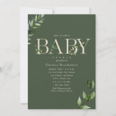 Eucalyptus Green Beige Neutraal Baby shower Kaart (Voorkant)