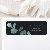 EUCALYPTUS GREEN BLACK FOLIAGE WATERVERF ADRES ETIKET (Insitu)